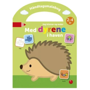 Malebog med klistermærker håndtagsmalebog med dyrene i haven - En lille verden fuld af liv og farver
