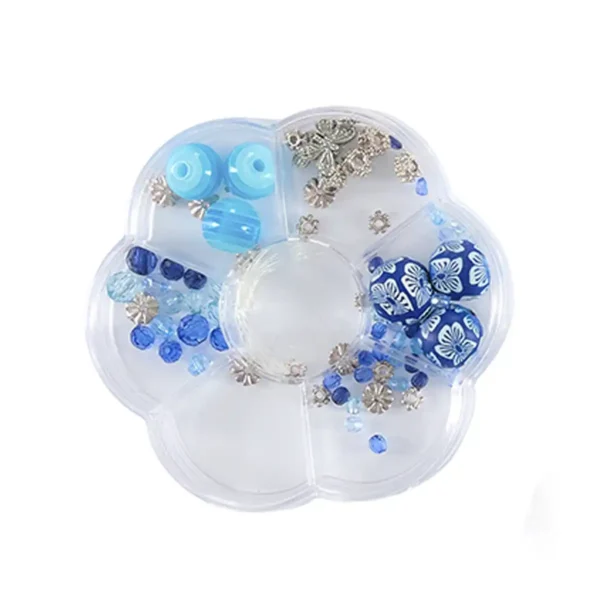 Perleæske med akryl perler til børn – otte farve varianter fyldt med kreativ leg og smukke perler