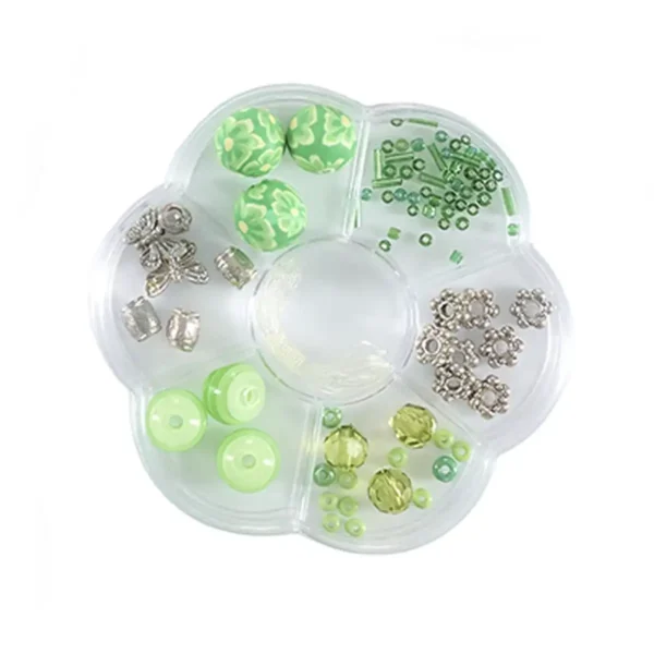 Perleæske med akryl perler til børn – otte farve varianter fyldt med kreativ leg og smukke perler