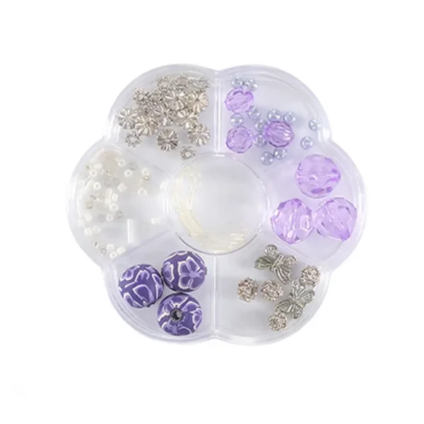 Perleæske med akryl perler til børn – otte farve varianter fyldt med kreativ leg og smukke perler