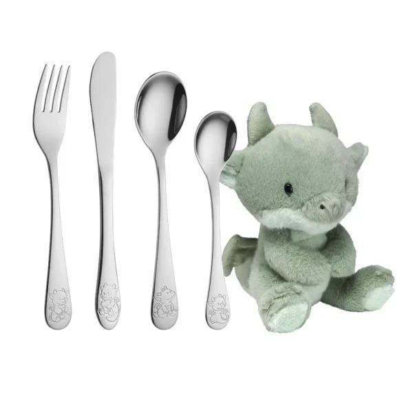 Børnebestik og Drage bamse 4 dele fra Nordahl Andersen