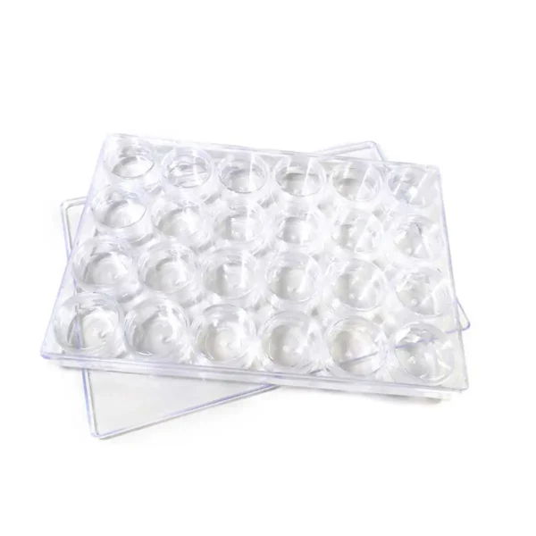 Opbevaringsboks med 24 runde æsker – gennemsigtig løsning til perler og smykkedele