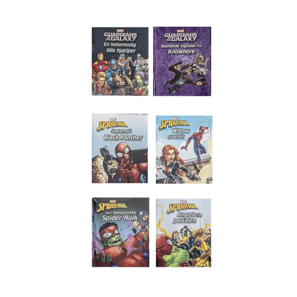 Mini bøger med Marvel superhelte for børn – Spændende fortællinger med Guardians of the Galaxy og Spider-Man