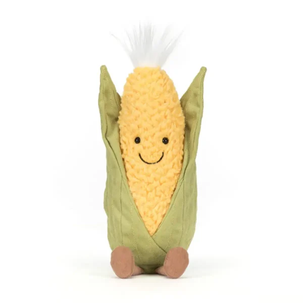 Jellycat Amuseables Sweetcorn – blød majs bamse med sjovt og venligt udseende
