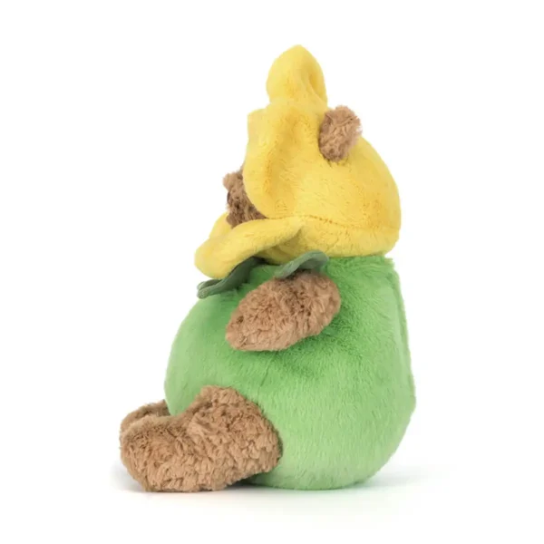 Jellycat Bartholomew Bjørn Daffodil Outfit – blød bamse i forårs farvet blomster dragt med navn
