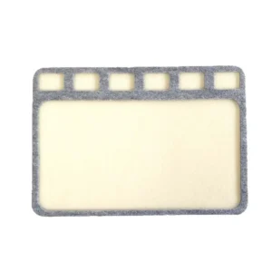 Perlemåtte med 6 rum – beige/grå – uundværligt værktøj til smykkefremstilling