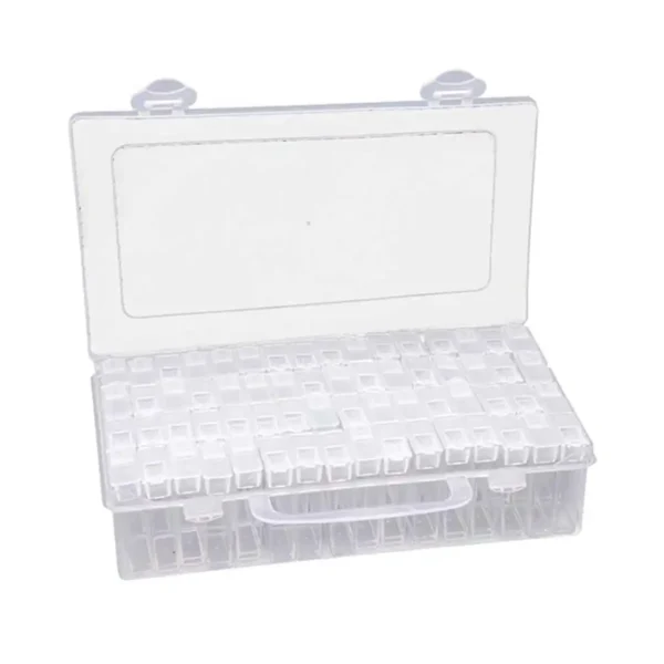 Opbevaringsboks til perler med 64 beholdere med flip-låg – praktisk opbevaring til perler og smykkedele
