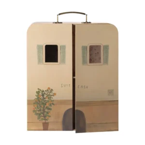 Maileg SuitCasa dukkehus til lillesøster og lillebror mus – Transportabelt dukkehus i pap med 4 rum