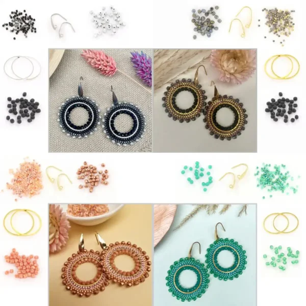 Miyuki opskrift på round øreringe