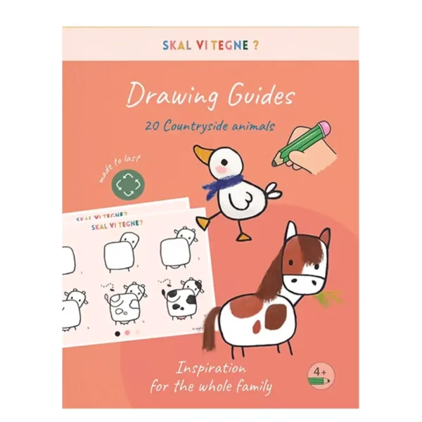 Tegneguides til børn med bondegårdsdyr fra 4–99 år fra Skal vi tegne