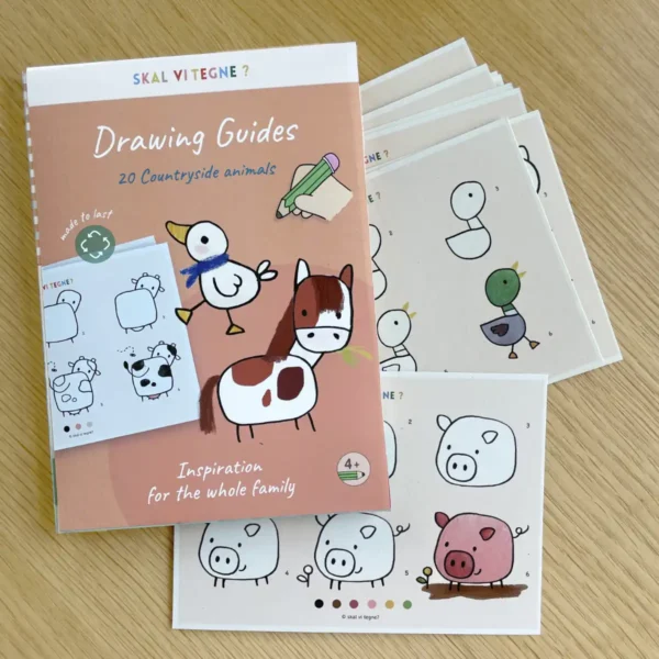 Tegneguides til børn med bondegårdsdyr fra 4–99 år fra Skal vi tegne