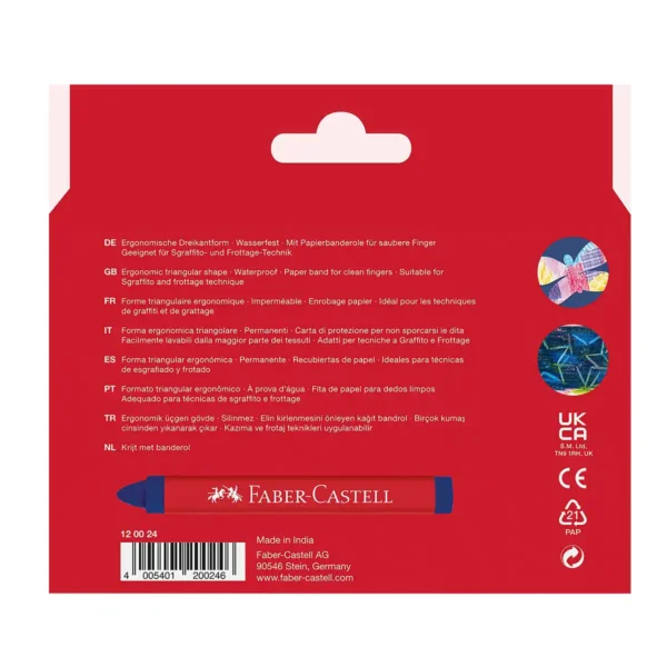 Faber-Castell voks farvekridt til børn 24 stk