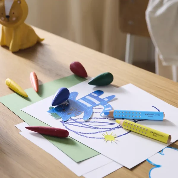 Faber-Castell farvekridt til små børn 4 stk – ergonomisk greb og legende læring