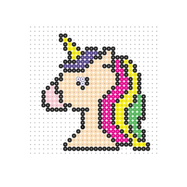 Enhjørning perlemønstre fra Forlaget Tukan – kreative projekter med HAMA perler