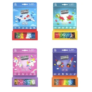 Plus-Plus Puzzle By Numbers aktivitetssæt – kreativ leg med 125 brikker eventyr, havet, transport og rummet