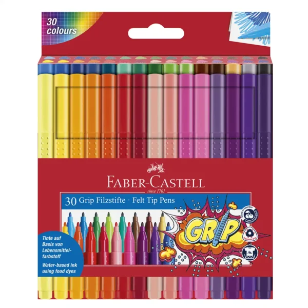 Faber-castell tusser til børn 30 stk – Faber-Castell grip filt tip tusser